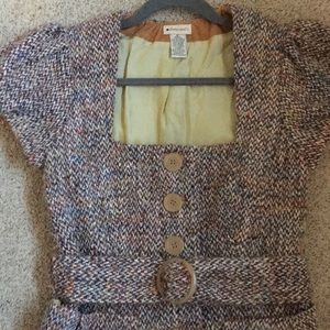 Anthropologie belted tweed jacket